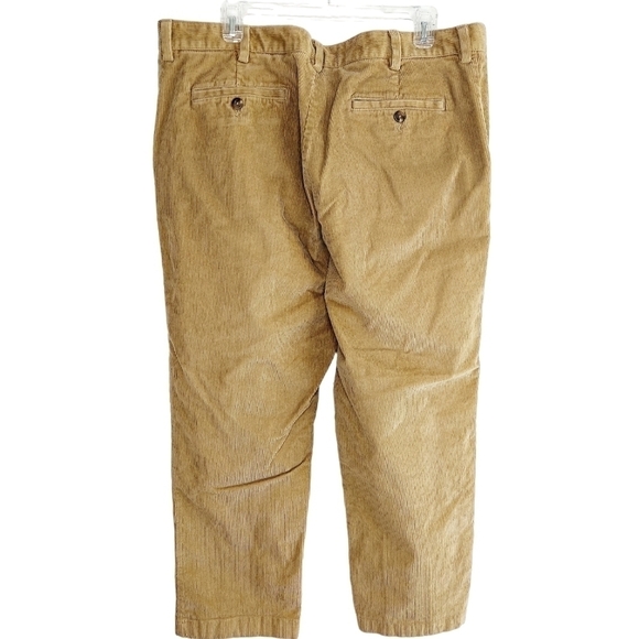LL Bean Men’s Corduroy Pants 38 x 29 Classic Fit Khaki Wide Wale Flat Front EUC - Picture 4 of 11